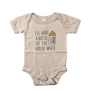 Novelty Graphic Baby Onsie Bodysuit 3-6 mo "…a Bottle of the House White"‎